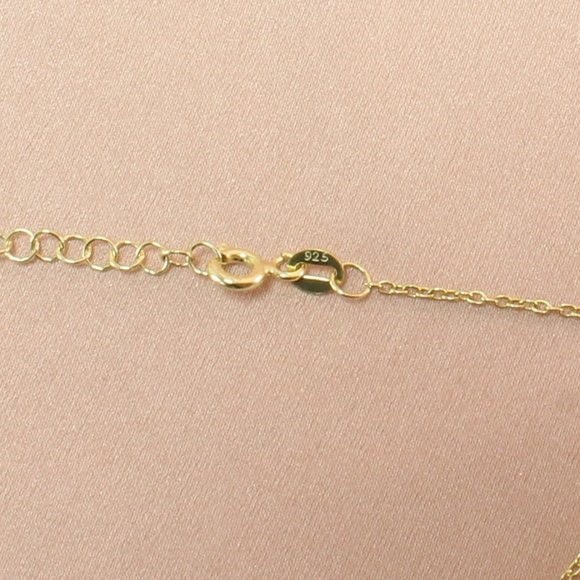 14k Gold Vermeil Aquarius Zodiac CZ Necklace - Picture 6 of 6